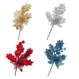 Decorative Flowers Simulated Christmas Cuttings 23cm/9in Gold Powder Fruit Hollowed Out Tree