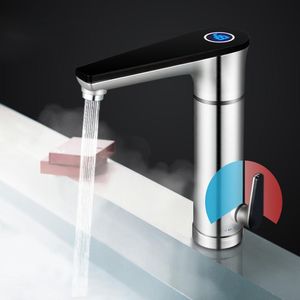 Värmare 3000W Instant Heat Electric Faucet Justerbar Temperaturvattenvärmare Touch Switch Kitchen Hot Water Tap LCD Display 220V