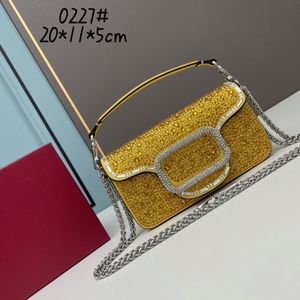 Damski łańcuch torebek Mini loco imitacja krystalicznie skórzana skórzana haftowa torba na ramię wysokiej jakości torba crossbody moda torba luksusowa torba aparatowa