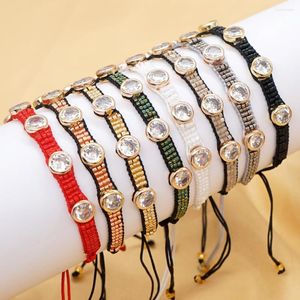Gliederarmbänder YASTYT 2023 Böhmisches handgefertigtes Miyuki-Perlen-Armband mit Strasssteinen – verstellbarer modischer Schmuck für Frauen, einzigartiges Design