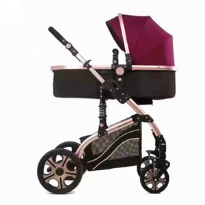 Seasons Foldable/summer and Cold Cart/shock Absorbed Four Wheel Baby stroller Cart Pushchair pram with carry cot