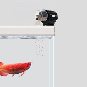 Alimentadores 100ml alimentador automático de peixes display lcd com temporizador dispensador de alimentação para aquário tanque de peixes alimentadores automáticos aquário alimentador de peixes