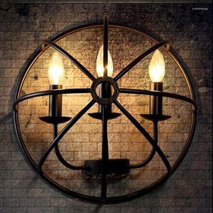 Wall Lamps Nordic Retro Industrial Style Creative Semi-circular Iron Art Cafe Bar Restaurant Clothing Store