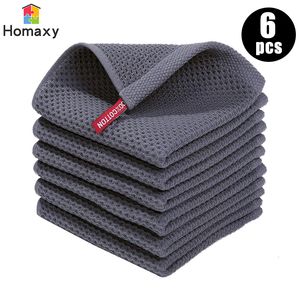 Cleaning Cloths Homaxy 4 6Pcs Cotton Kitchen Towel Ultra Soft Magic Cloth Absorbent Rags Thickened Wipe Dishcloth 230617