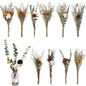 Decorative Flowers Gift Home Decoration Floral Arrangement Party Supplies Limonium Bouquet Natural Dried Real Plant Leaves Grasses Stems