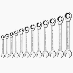 Maskelegereedschap Ratcheting Combination Wrench Set, Metric Chrome Vanadium Steel Hand Tool Set's Universal Nyckelnycklar Skifter med bärväska