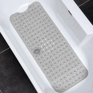 Mats badmatta 100 x 40 cm med koppning massage badmatta vit antislip material extralong duschmatta tvättbart badrumsmatta