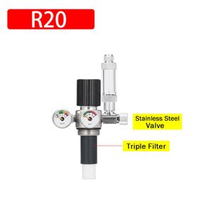 Equipment Double Gauge Pressure Regulating Stainless Steel Valve with Triple Filter Element and Bubble Counter DIY Aquarium Supplies