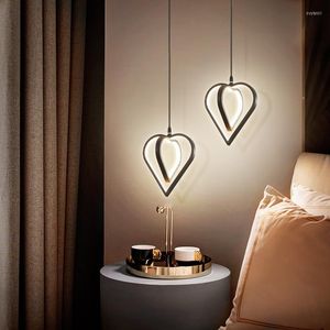 Pendant Lamps Nordic Led Light Bedroom Bedside Hanging Fixture Bar Table Living Room Background Dining Small Heart Interior Decor Lamp