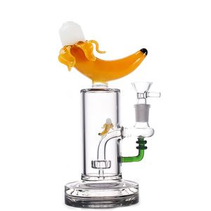 Günstigste Heady Creative Glas-Ölbrenner-Bong in Bananenform, Wasserpfeifen, Öl-Dab-Rigs, Matrix-Duschkopf, Perc-Wasserpfeifen, 14-mm-Innengewinde mit Tabakkopf