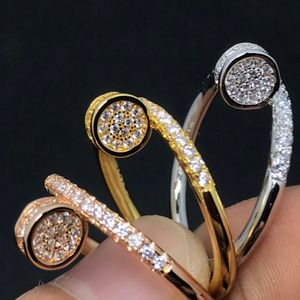 Clou Rings Nail Ring Gold Plated 18K för Woman Designer USA Size 6 7 8 Diamond Ring T0p Quality Official Reproduktioner Fashion Classic Style Exquisite Gift 002