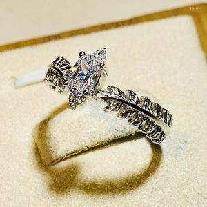 Bröllopsringar Caoshi Stylish Delicate Finger Ring With Olive Leaves Design Kvinnliga band Tidlösa smycken för engagemangsceremonifest
