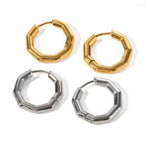 Hoop kolczyki Młodzież 18K Gold Stated Stali Stal Symetrical Bamboo Waterproof Waterproof Jewelry 2023