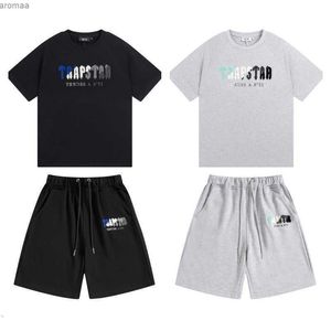 Erkek Tişörtler Trapstar T Shirt Tasarımcı Gömlek Baskı Mektubu Lüks Havlu Nakış Mavi Gri Renk Yaz Sporları Moda Pamuk Kablo Üst Kısa Kollu Boyut