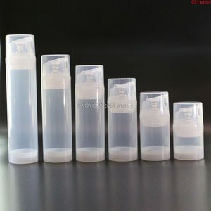 Transparent Clear Essence Pump Plastic Airless flaskor för Lotion Cream Shampoo Bath Tomkosmetiska behållare förpackning 100pcsgoods ECRWM
