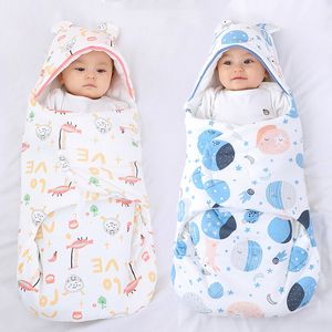 Sovsäckar vinterfödda baby wrap filtar tecknad kuvert för sömnsäck tjock kokong i 06 månader 230617