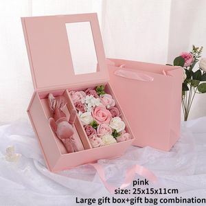 Confezione regalo 20 pezzi Fiori a sorpresa di San Valentino Imballaggio Matrimonio Sposa Rosone Scatola di apertura Regali di festa