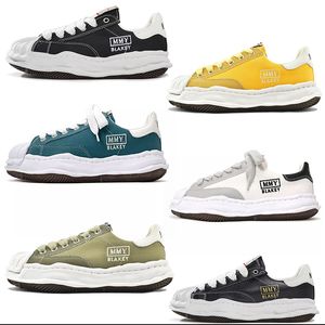 Maison Mihara Yasuhiro Designer Running Shoes com Caixa Plate-Forme Mulheres Mens Treinadores MMY Blakey Couro Canvas Sapatilhas Triplo Preto Branco Amarelo Verde Tamanho Grande