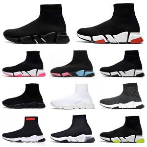 Designers Speeds 2.0 V2 Sapatos Casuais Plataforma Tênis Masculino Feminino Tripler S Paris Meias Botas Marca Preto Branco Azul Claro Rubi Graffiti Luxo Tênis Tênis S18