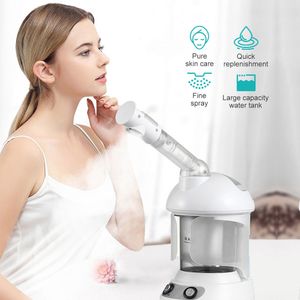 Dispositivos para cuidados faciais Vapor Ozônio Vaporizador Steamer Face Skin Care Spa Steam Relax Moisturizer Beauty Aroma Herbal Steaming Make Up Device 230617