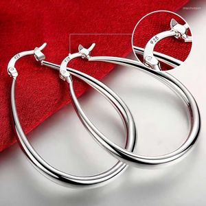 Creolen aus 925er-Silber, groß, 18 Karat vergoldet, hochwertiger Haken, für Damen und Herren, Hochzeit, modischer Ohrring-Schmuck, 4,1 cm