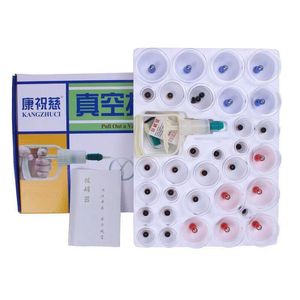 Massageador 32/24 latas de massagem vácuo cupping conjunto mais grosso magnético aspiração latas acupuntura ventosa kit massagem chinesa