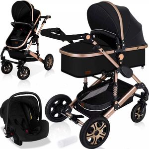 High Landscape Children's Baby Stroller, Bi-directional Folding, Sitting, Lying Down, Shock Absorption, and Multifunctional Three in One