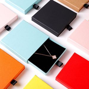 Gift Wrap Arrive Thin Kraft Paper Drawer Jewelry Packaging Box Greeting Card Necklace Bracelet Package Case Boxes Drop