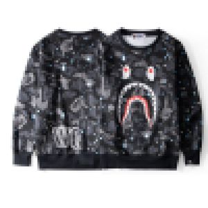 A Bathing A Ape Sets men leisure noctilucent shark round collar render camouflage fleece