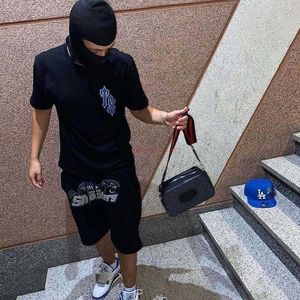 Roupas de moda de grife Tsihrts Camisas Trapstar Manga Curta Tshirt Moda Uk Drill Verão Moda Casual Trapstar Manga Curta Conjunto Rock Hip hop Algodão Stre