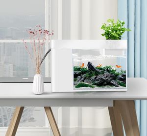 Tanks Desktop Small Aquarium, Acrylic Plastic Aquarium, Family, Office, Fish and Flower Aquarium Landscape