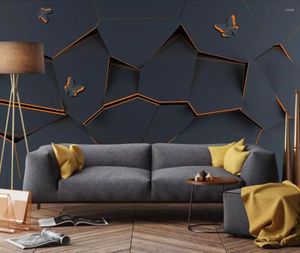 Duvar Kağıtları Modern Moda Kişiliği Üç Boyutlu Geometri Polihedron Uzay Tam TV ÇOCU