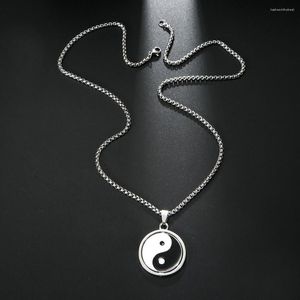 Anhänger Halsketten Tai Chi Bagua Drehbar Für Männer Frauen Titan Edelstahl Fidget Angst Spinner Halskette Glück Sicherheit Und Frieden