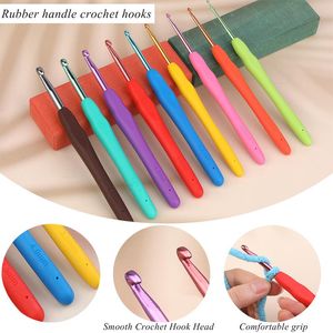 Knitting RORGETO 52Pcs /Set Home Use Color DIY Crochet Hooks Needles Stitches Knitting Craft Case Crochet Set Weaving Tools Sewing Tools