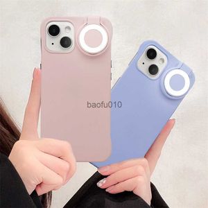 Suitable For Iphone13 Fill Light Mobile Phone Shell Ring Flash Selfie Beauty Led Halo Apple 12 Mobile Phone Protective CoverL230619