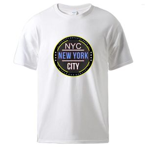 Camisetas masculinas O estilo e a qualidade de York são a cidade que nunca dorme Camisetas masculinas de manga curta de algodão macio Camisetas retrô básicas e legais