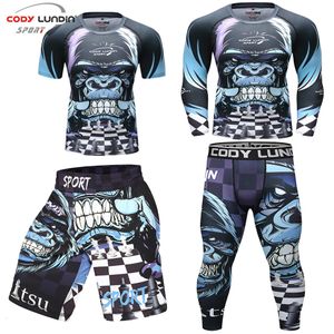 Outros Artigos Esportivos Jiu Jitsu MMA Camisetas Conjuntos de Calças Bjj Rashguard Para Homens Muay Thai Mma Shorts Kickboxing Boxe Roupas de Academia Camisas de Compressão 230617