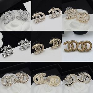 Orecchino d'argento S925 di lusso di marca dell'orecchino CC di cristallo scintillante di alta qualità per i gioielli degli orecchini del progettista coreano di modo delle donne
