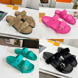 Bom Dia Comfort Mule Designal Sandals с двойной полосой слайды мужчины женщины летние тапочки