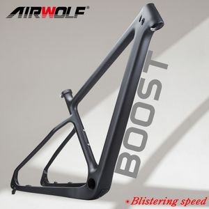 Car Truck Racks AIRWOLF Carbon Frame MTB 29 Mountain Bike Hardtail Frames 14812mm Thru Axle BOOST 29er245 Inch Bicycle 230617