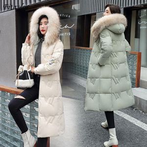 Women's Trench Coats 2023 Winter Women Hooded Coat Cotton Padded Jacket Slim Long Double Sided Jackets Thickness Warm Parkas