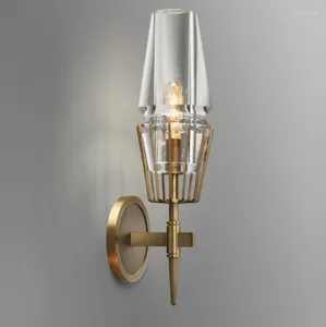 Wall Lamps Modern Glass Sconce Light Fixture Luxury Plated Gold Bedside Lamp Luminaire Hallway Living Room Decoration Design Lighting