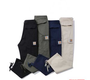 2683 Pantaloni da uomo North American High Street Brand Carhart Pure Cotton Five Point Check Salopette multi tasche Design allentato33dd