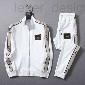 Herrspårsdräkter Designer Designers Menskvinnor Autumn Tracksuits Rainbow Stripe Track Suit Rockar Man Designers Jackets Hoodies Pants Sweatshirts Sportwear 4LRR