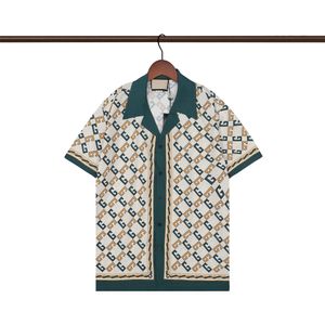 tt Sommer-Bowling-Hemden für Herren, modisch, mit Buchstaben- und Blumendruck, lässig, kurzärmelig, Button-Down-Hawaii-Hemd, Anzüge, Strand-Designer-Hemden, M-3XL