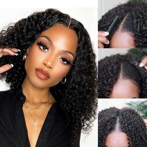 Nxy Hair Wigs v Part Bob Wig Human Short Curly for Women Brazilian No Leave Out Gel Upgrade u 230619