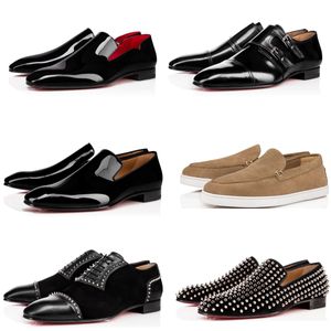 Luxury Designer Men Dress Shoes Loafers Sneakers Suede Patent dermis Leather Rivets Slip On Mens Business Party Sneaker Wedding Plate-forme Shoe With Box