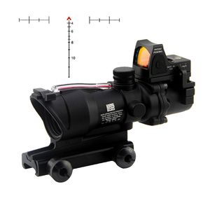 ACOG 4X32 Fiber Source Scope Rot beleuchtete Fiberoptik Chevron-Glas geätztes Absehen mit RMR Micro Red Dot Visier