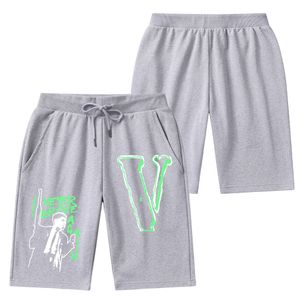 Herren-Shorts vlone fünf Minuten Hosen Shorts Sommer tragen die Karpfen losen Baumwollbrief Shorts Männliche Länder Gezeiten Hip-Hop Sport Leisure Herren lässiger kurzes DSQ2 D2 Schwarz