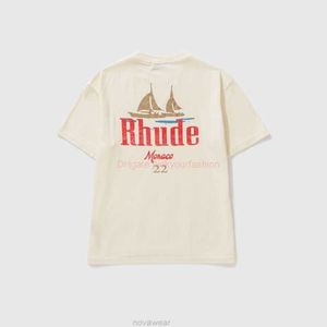 Roupas de moda de grife camisetas Rhude Sailing Tee manga curta camiseta masculina Hbx algodão streetwear tops roupas esportivas casuais rock hip hop para venda ipwp